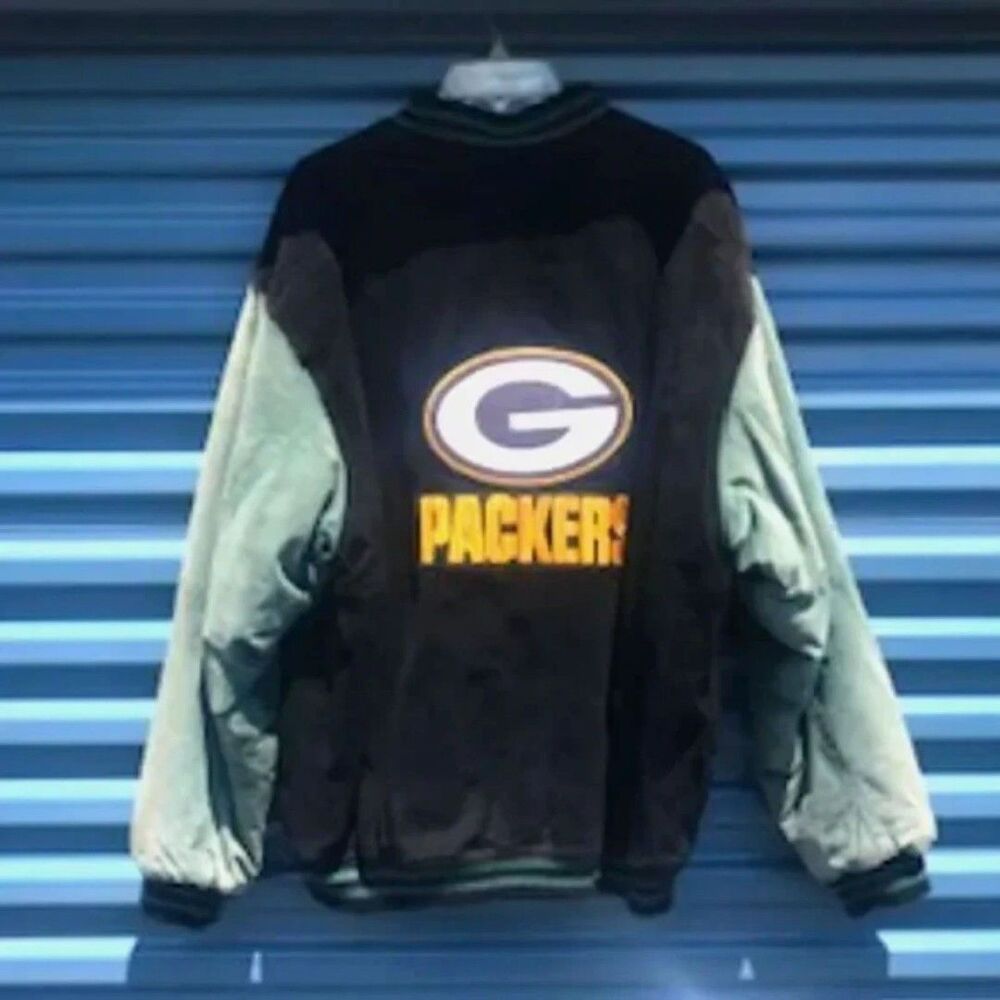 Size: Extra Large {46-48} Suede Jacket Wilsons Leather . Green Bay Packers . New